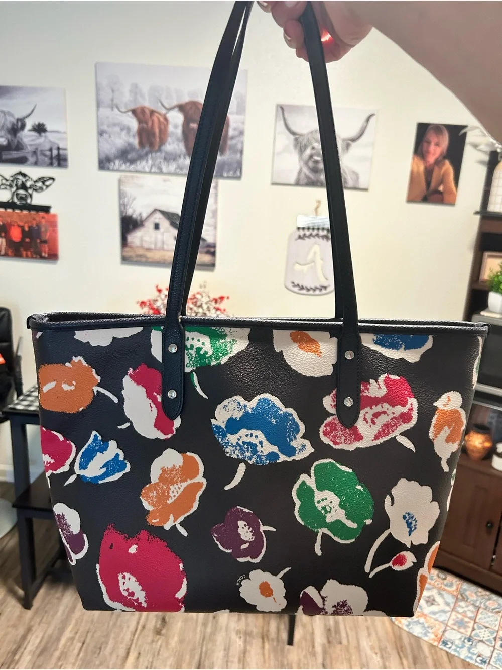 Coach Dalia Wildflower City Zip Tote with Multicolor Blooms